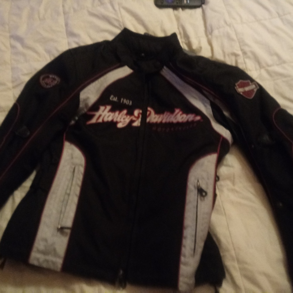 womens harley davidson riding jacket with full bod